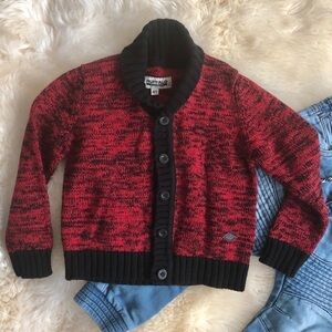 Buffalo Red Cotton Knit Button Cardigan Sweater 4T
